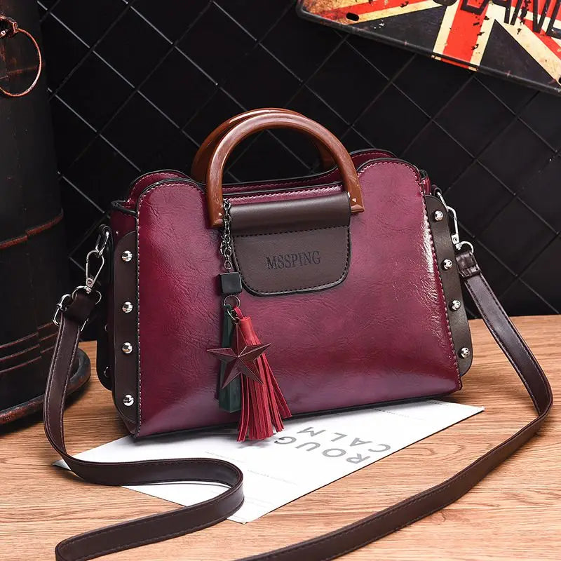 Vintage Tassel Messenger Bag Female Ladies Shoulder Bag Women PU Leather Handbag
