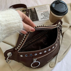 Vintage Rivet Women Shoulder Bag Retro Crossbody Bags For Women