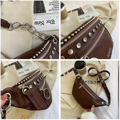 Vintage Rivet Women Shoulder Bag Retro Crossbody Bags For Women