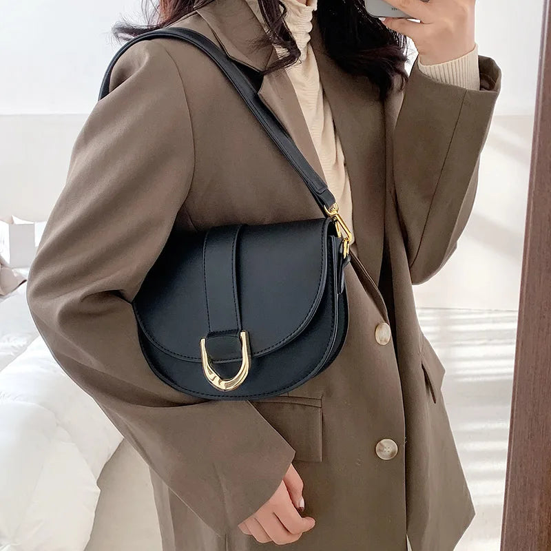 Vintage Leather Crossbody Bag for Ladies Small Handbags