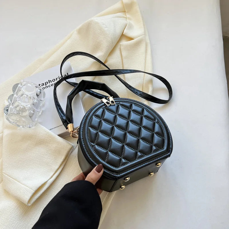 Vintage Small Round Shoulder Bag for Women