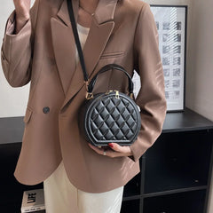 Vintage Small Round Shoulder Bag for Women