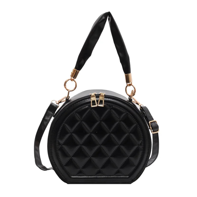 Vintage Small Round Shoulder Bag for Women