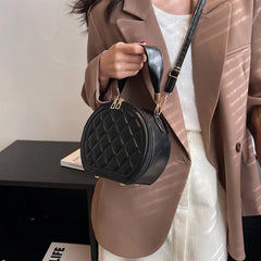 Vintage Small Round Shoulder Bag for Women