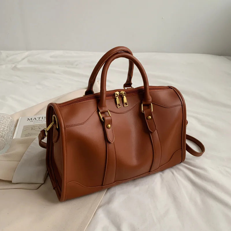 Vintage Shoulder Bag Women Large Capacity Travel Bag Business Trip Crossbody Bag
