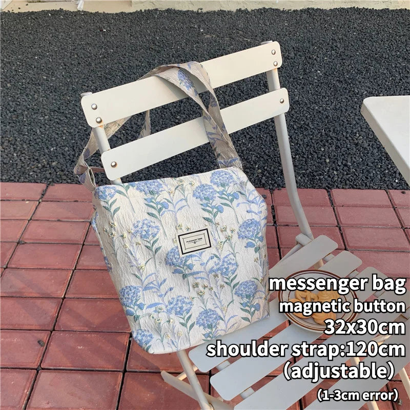 Vintage Jacquard Flower Shoulder Bag for Women
