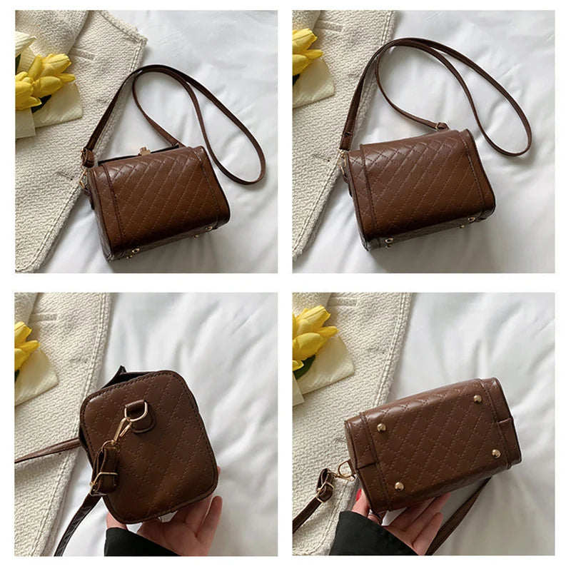 Vintage PU Leather Shoulder Bag Crossbody Flap Purse Handbag Clutch