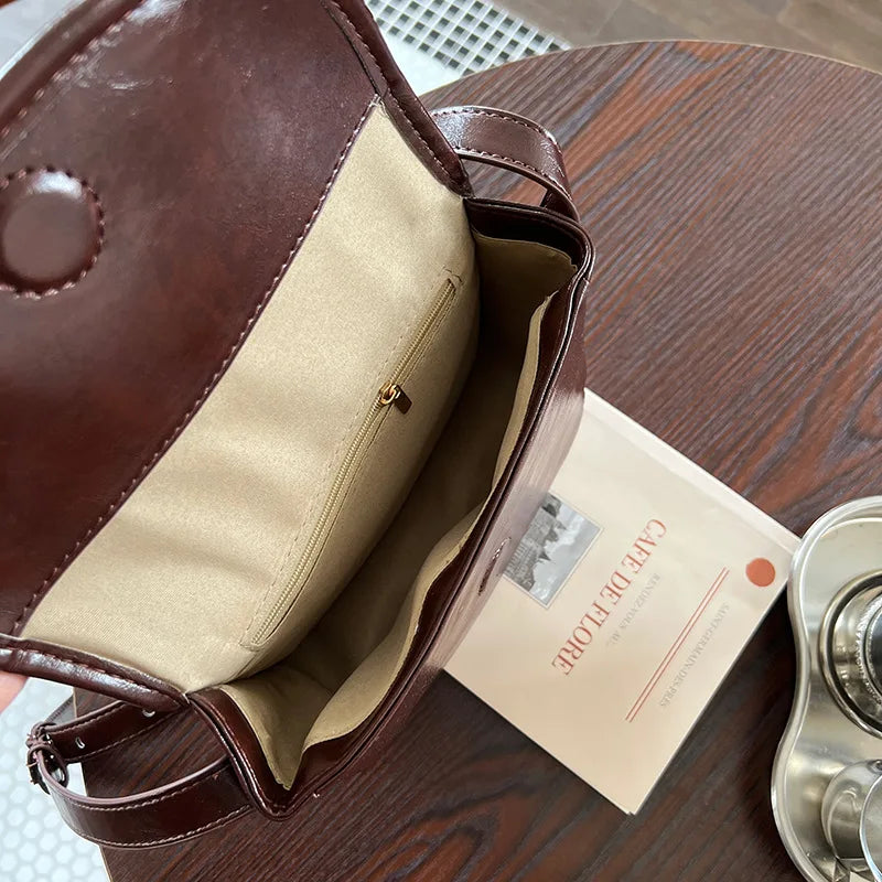Vintage Crossbody Bag for Women PU Leather Messenger