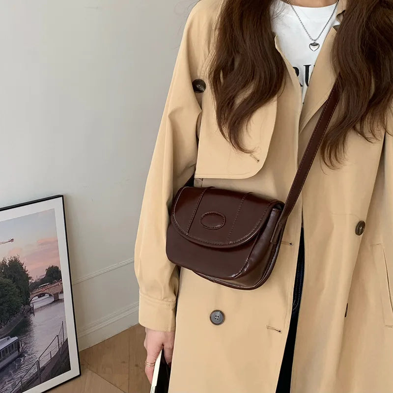 Vintage Crossbody Bag for Women PU Leather Messenger