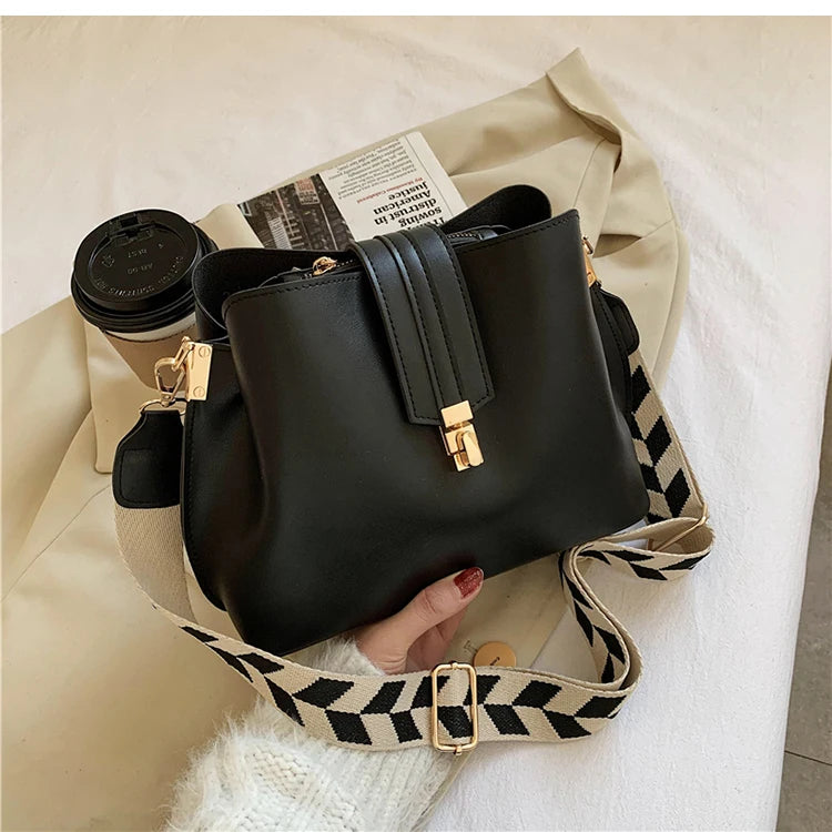 Vintage Casual Bucket Shoulder Bag Crossbody Messenger Handbags PU Leather