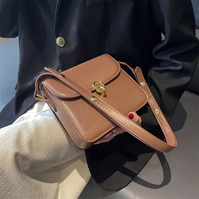 Vintage Small Leather Crossbody Bag for Women
