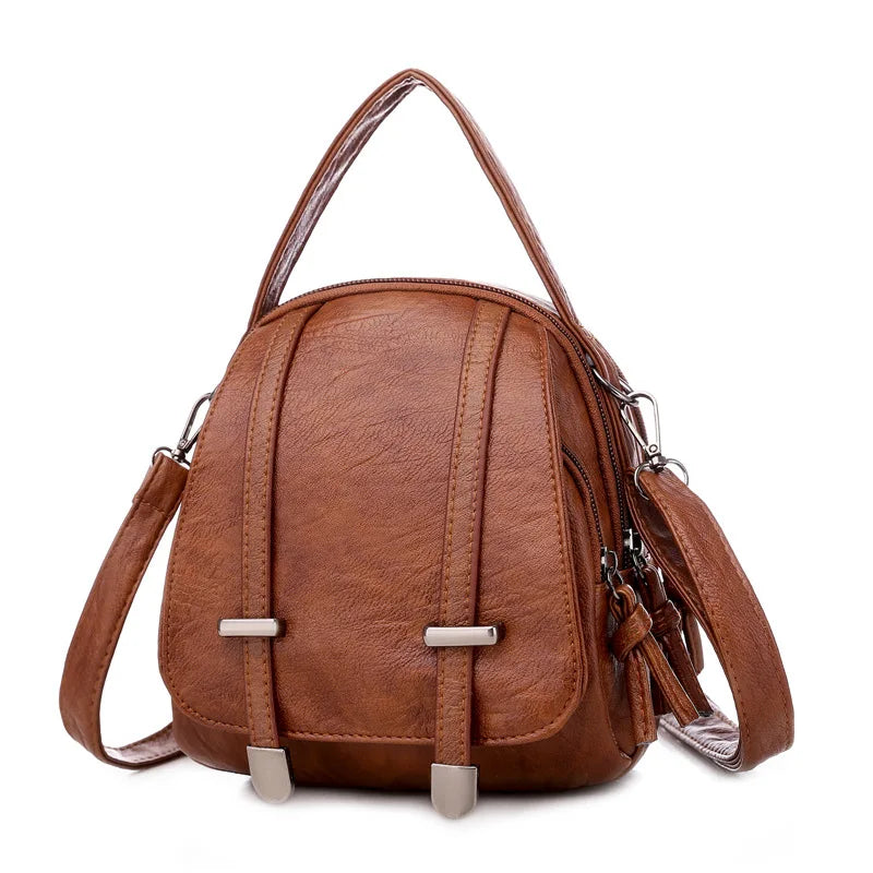 Vintage Small Shoulder Bag Soft PU Leather Crossbody Bag