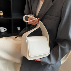 Vintage Small Square Bag Solid Crossbody Bags For Women Wide Strap Shoulder Bag