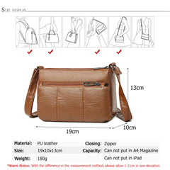 Vintage Soft Leather Ladies Crossbody Messenger Bag