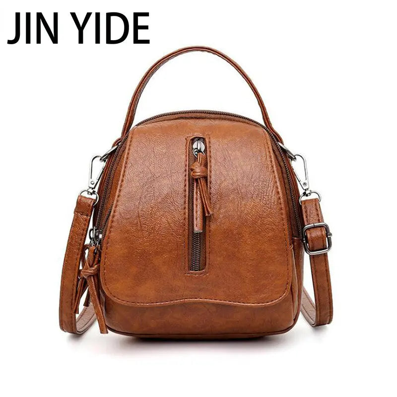 Vintage Soft Leather Shoulder Bags for Women Large Capacity Handbag