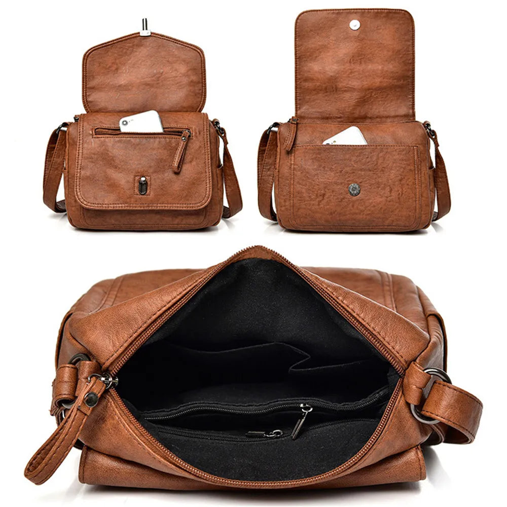 Vintage Soft Leather Women Shoulder Bags Handbags Women Bags