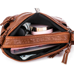 Vintage Soft PU Leather Purses Women Purse Multi-pockets Messenger Bag
