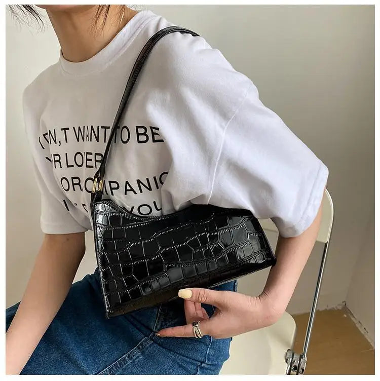 Vintage Solid Handbag Tote Bag PU Leather Shoulder Underarm Bag