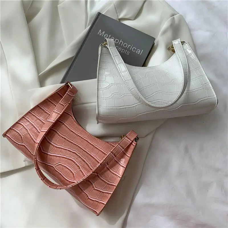 Vintage Solid Handbag Tote Bag PU Leather Shoulder Underarm Bag