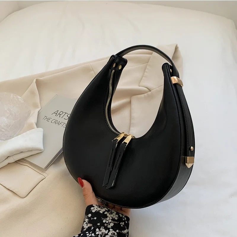 Vintage PU Leather Shoulder Bags: Underarm Hobo Bag