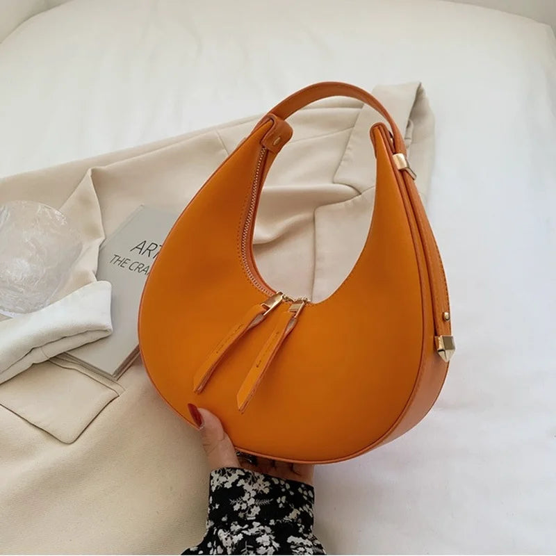Vintage PU Leather Shoulder Bags: Underarm Hobo Bag