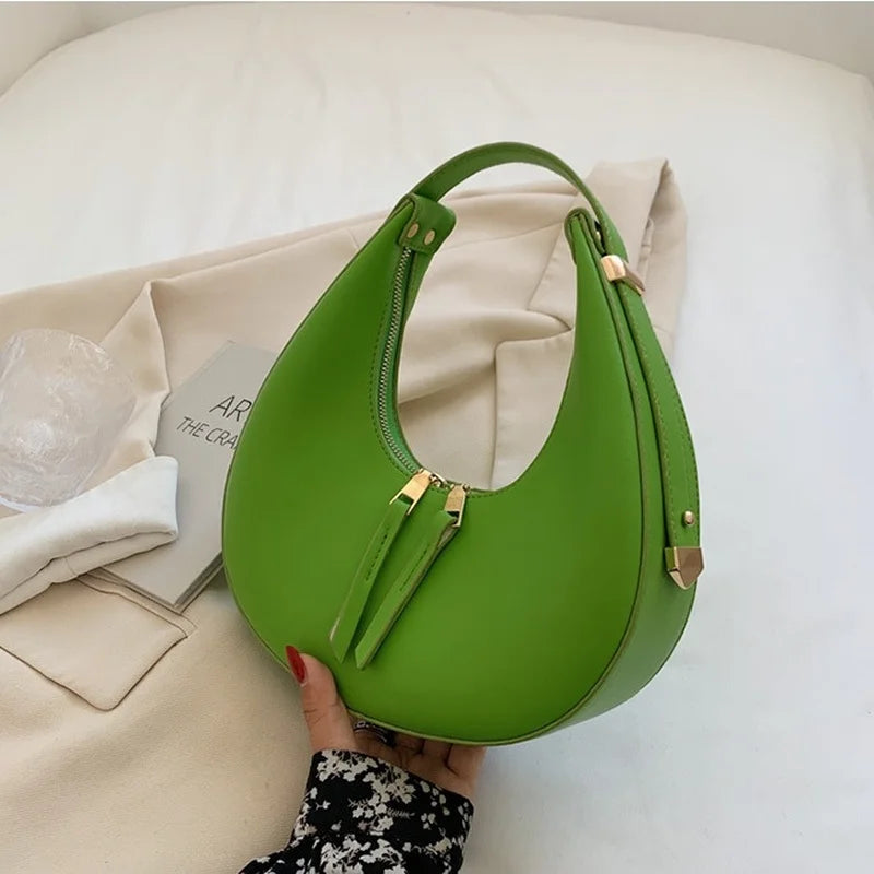 Vintage PU Leather Shoulder Bags: Underarm Hobo Bag