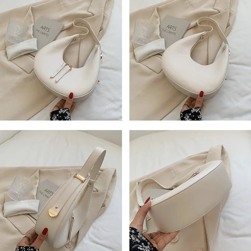 Vintage PU Leather Shoulder Bags: Underarm Hobo Bag
