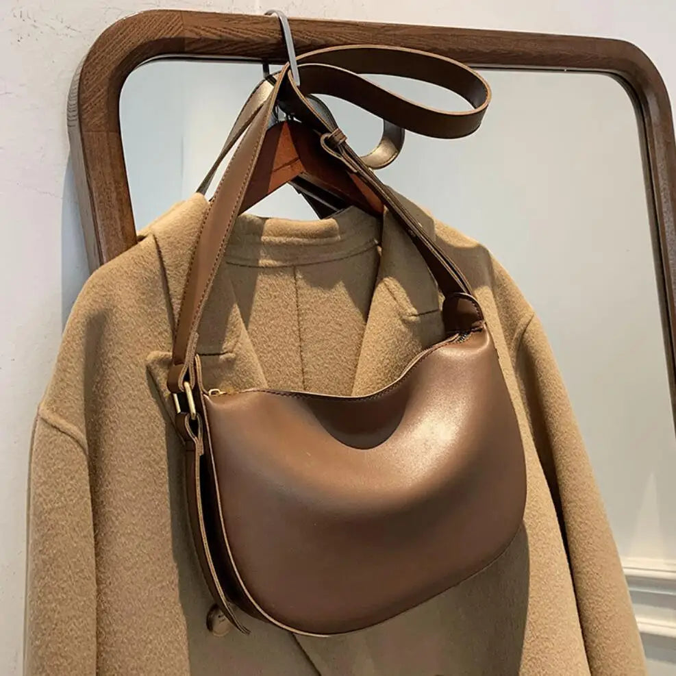 Vintage Square Crossbody Bag PU Leather Women's Handbag