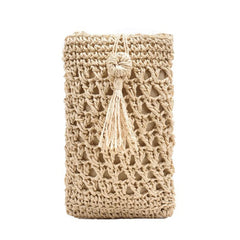 Vintage Straw Crossbody Phone Bag Women Small Purse Ladies Single Shoulder Pouch