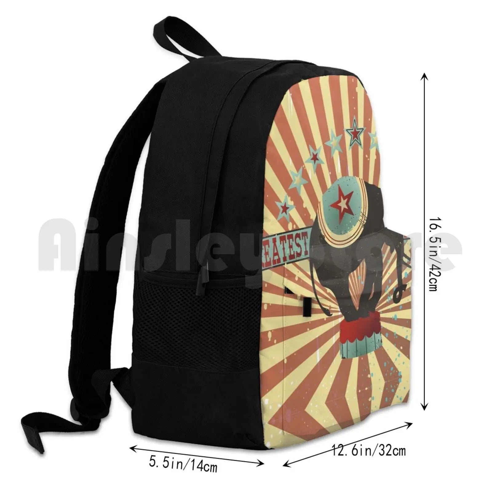 Vintage Circus Elephant Outdoor Hiking Backpack Waterproof