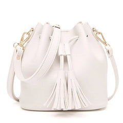 Vintage Tassel Crossbody Bucket Bag Woman Shoulder Handbag