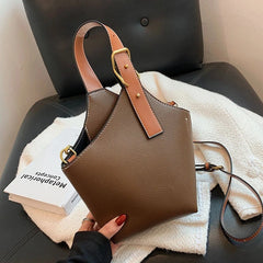 Vintage Tote Bucket Bag PU Leather Crossbody Shoulder Bags for Women