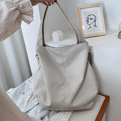 Vintage Tote Leather Shoulder Bag Women Large Capacity Top Handle Crossbody Bag