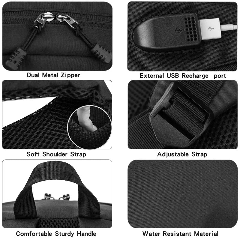 Vintage USB Charging Backpack Large Capacity Business Computer Bag