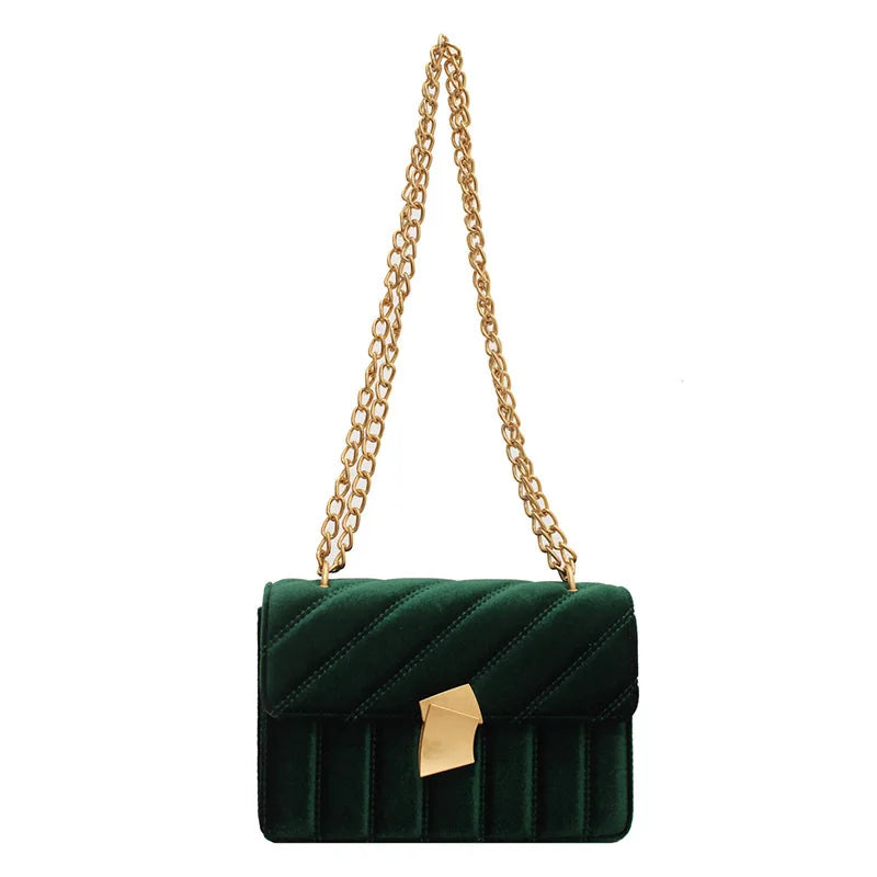Vintage Velvet Leather Crossbody Shoulder Bag for Women Winter Tote Purse