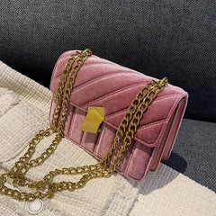 Vintage Velvet Leather Crossbody Shoulder Bag for Women Winter Tote Purse