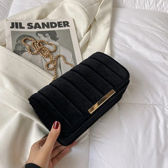 Vintage Velvet Leather Small Crossbody Shoulder Bags for Women