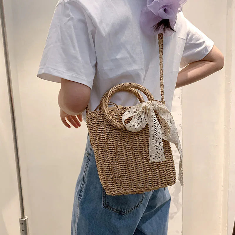 Vintage Weave Handbag Women Straw Shoulder Bag Female Sac Crossbody Bags