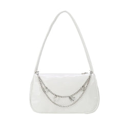 Vintage Women Butterfly Chain PU Leather Shoulder Bag
