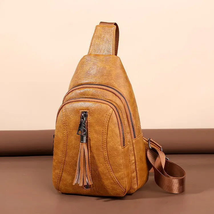 Vintage Women Chest Packs PU Leather Crossbody Bags