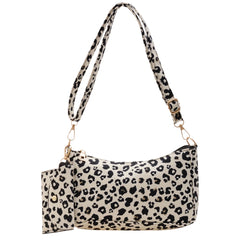 Vintage Leopard Print Crossbody Bag for Women