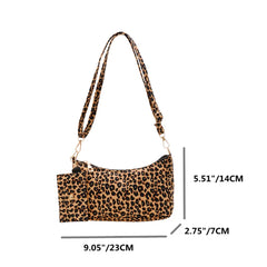 Vintage Leopard Print Crossbody Bag for Women