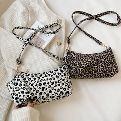 Vintage Leopard Print Crossbody Bag for Women