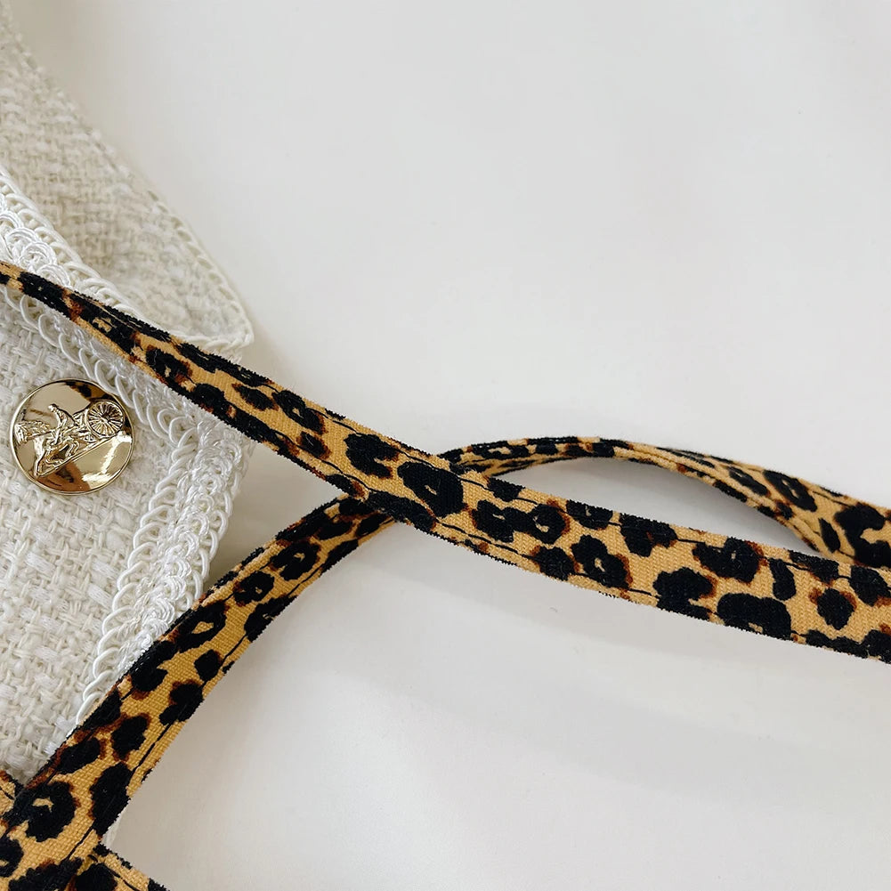 Vintage Leopard Print Crossbody Bag for Women