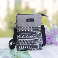 Vintage Women Crossbody Shoulder Bag Cotton Phone Purses Small Canvas Messenger