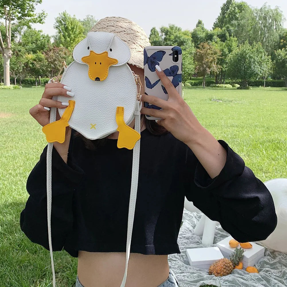 Vintage Duck Shape PU Leather Shoulder Crossbody Bag