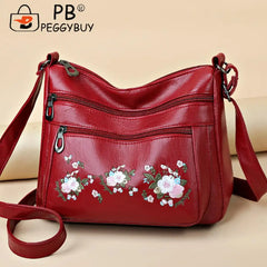 Vintage Flower Embroidery Shoulder Crossbody Bag Travel Handbags