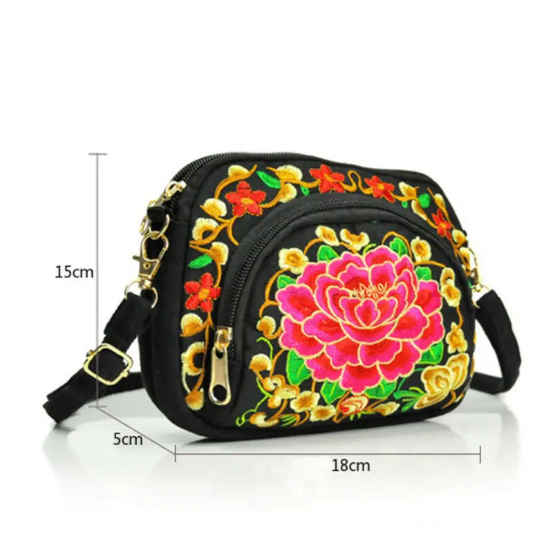 Vintage Hmong Tote Messenger Ethnic Shoulder Bag Embroidery Boho