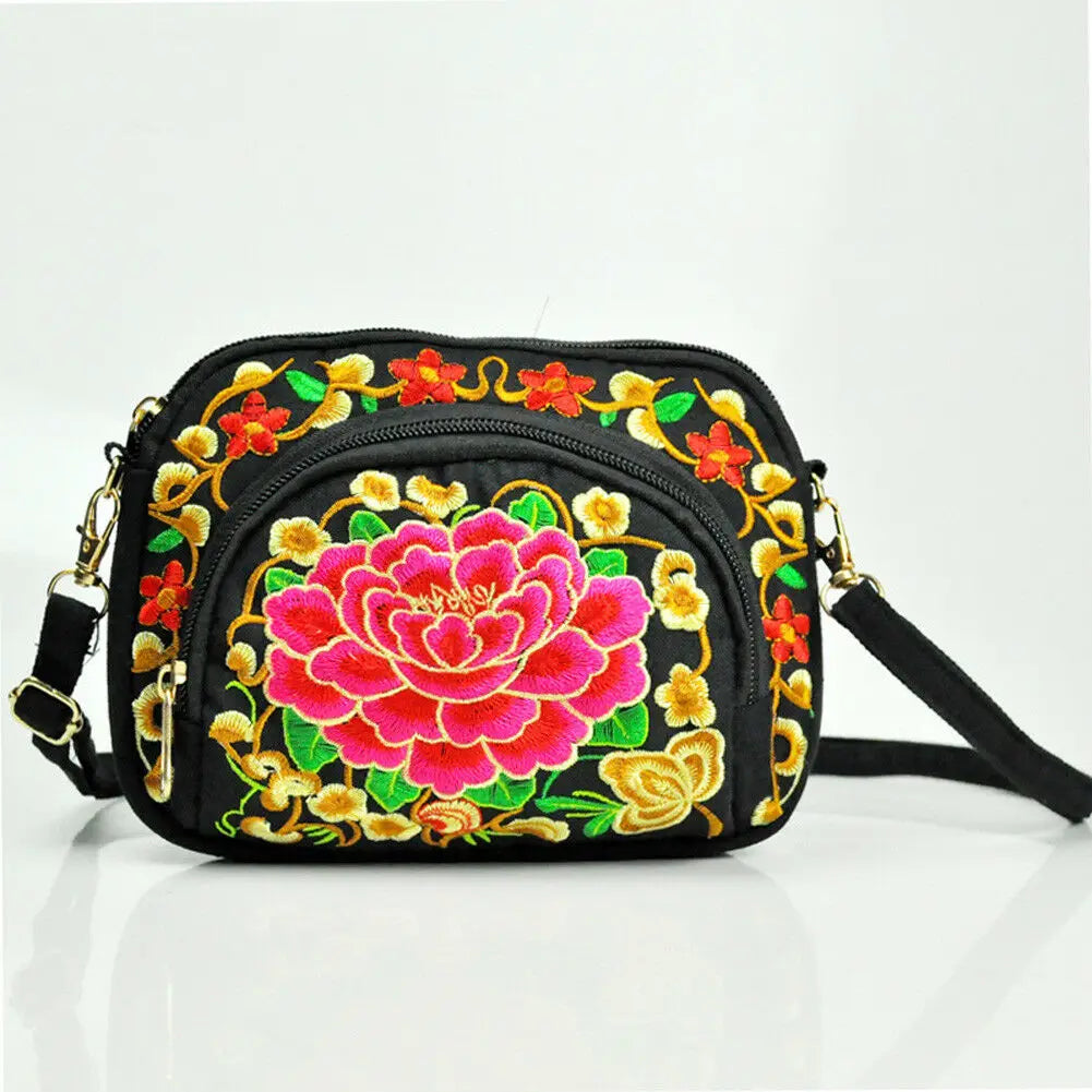 Vintage Hmong Tote Messenger Ethnic Shoulder Bag Embroidery Boho