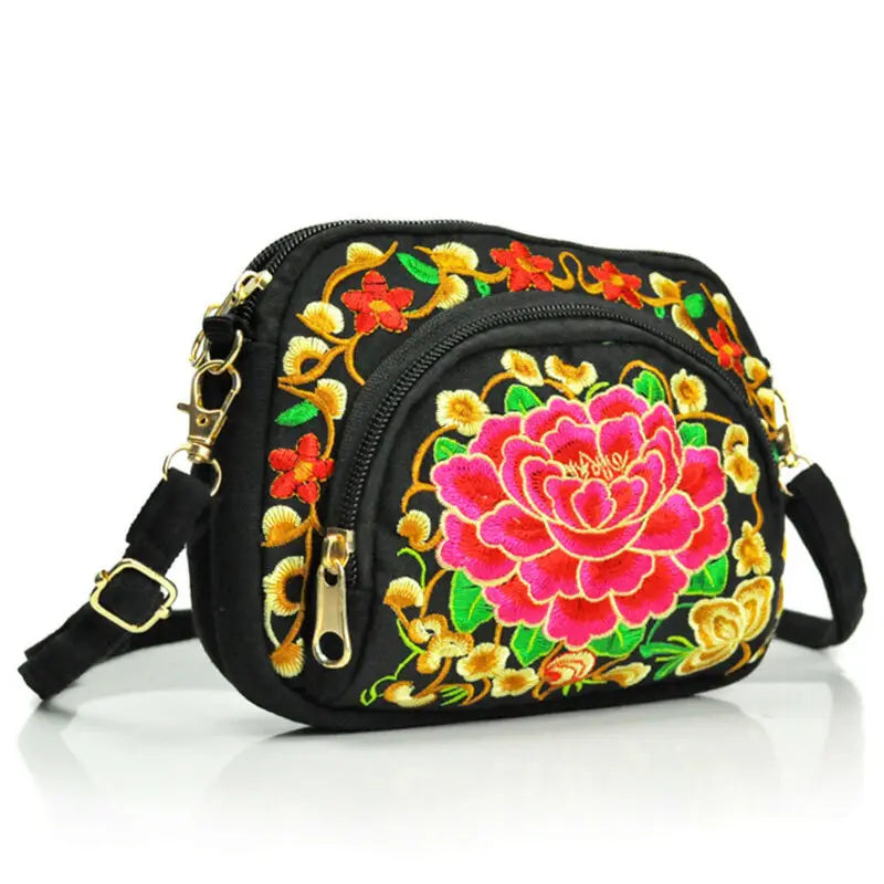 Vintage Hmong Tote Messenger Ethnic Shoulder Bag Embroidery Boho
